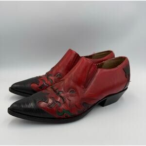 Vintage Hunt‎ Club Red Black Ankle Booties Western 7.5